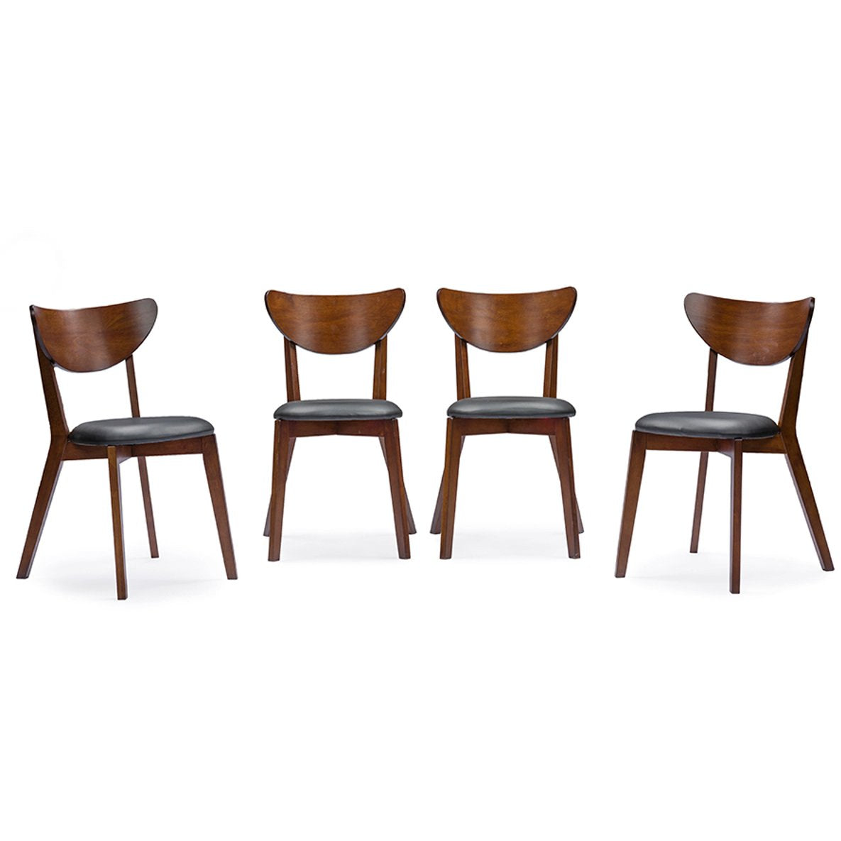 Baxton Studio Sumner Mid-Century Style "Walnut" Brown 5-Piece Dining Set Baxton Studio--Minimal And Modern - 2