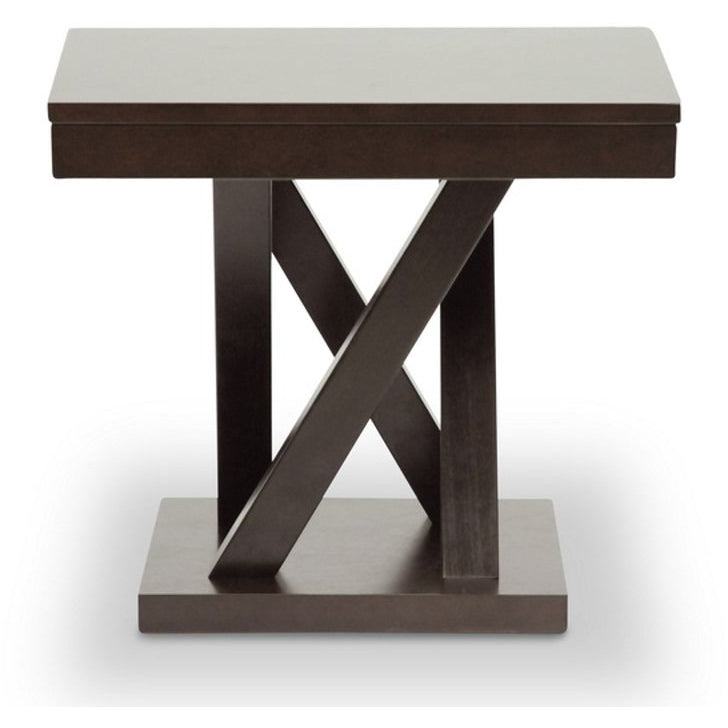 Baxton Studio Everdon Dark Brown Modern End Table Baxton Studio-coffee tables-Minimal And Modern - 2