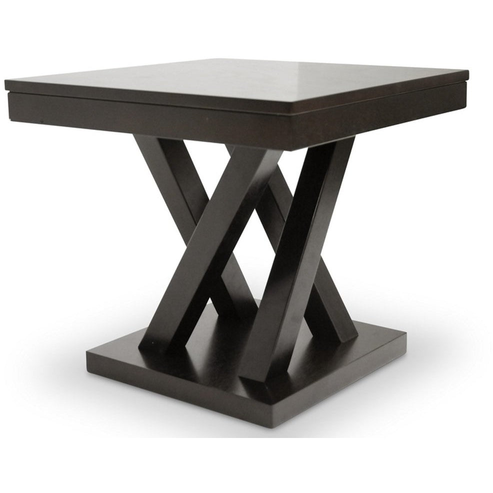 Baxton Studio Everdon Dark Brown Modern End Table Baxton Studio-coffee tables-Minimal And Modern - 3