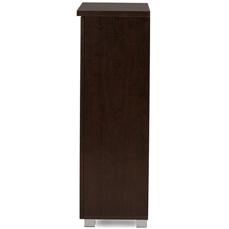 Baxton Studio Adalwin Modern and Contemporary 2-Door Dark Brown Wooden Entryway Shoes Storage Cabinet Baxton Studio--Minimal And Modern - 4