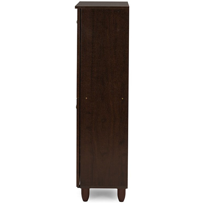 Baxton Studio Winda Modern and Contemporary 4-Door Dark Brown Wooden Entryway Shoes Storage Cabinet Baxton Studio--Minimal And Modern - 6