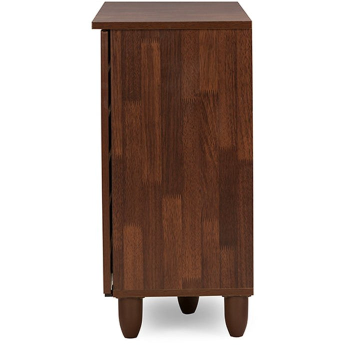 Baxton Studio Gisela Oak and White 2-tone Shoe Cabinet With 3 Doors Baxton Studio--Minimal And Modern - 5