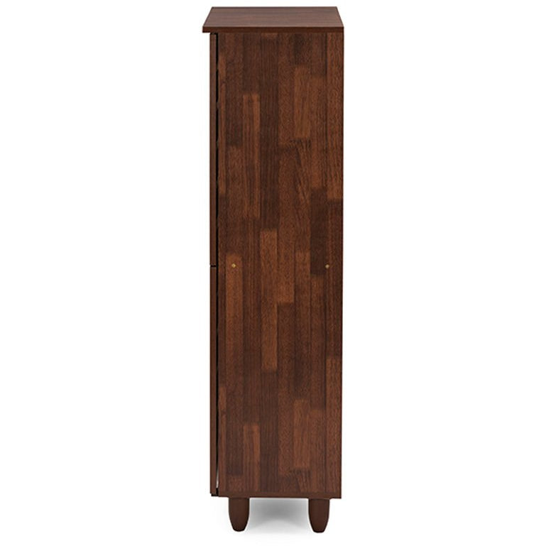 Baxton Studio Gisela Oak and White 2-tone Shoe Cabinet With 4 Door Baxton Studio--Minimal And Modern - 6