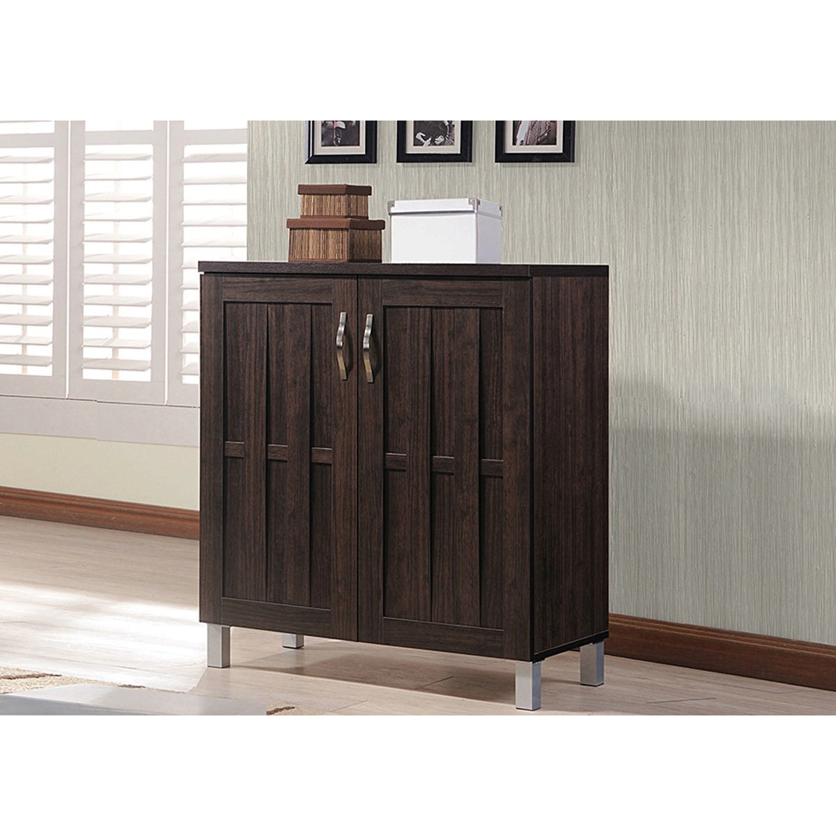 Baxton Studio Excel Modern and Contemporary Dark Brown Sideboard Storage Cabinet Baxton Studio--Minimal And Modern - 5