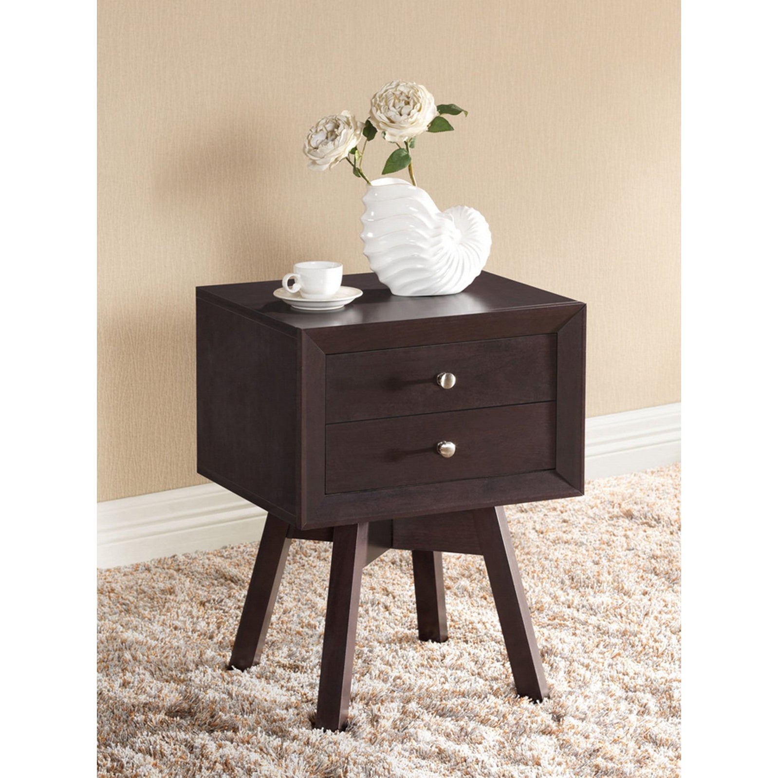 Baxton Studio Warwick Brown Modern Accent Table and Nightstand Baxton Studio-nightstands-Minimal And Modern - 2