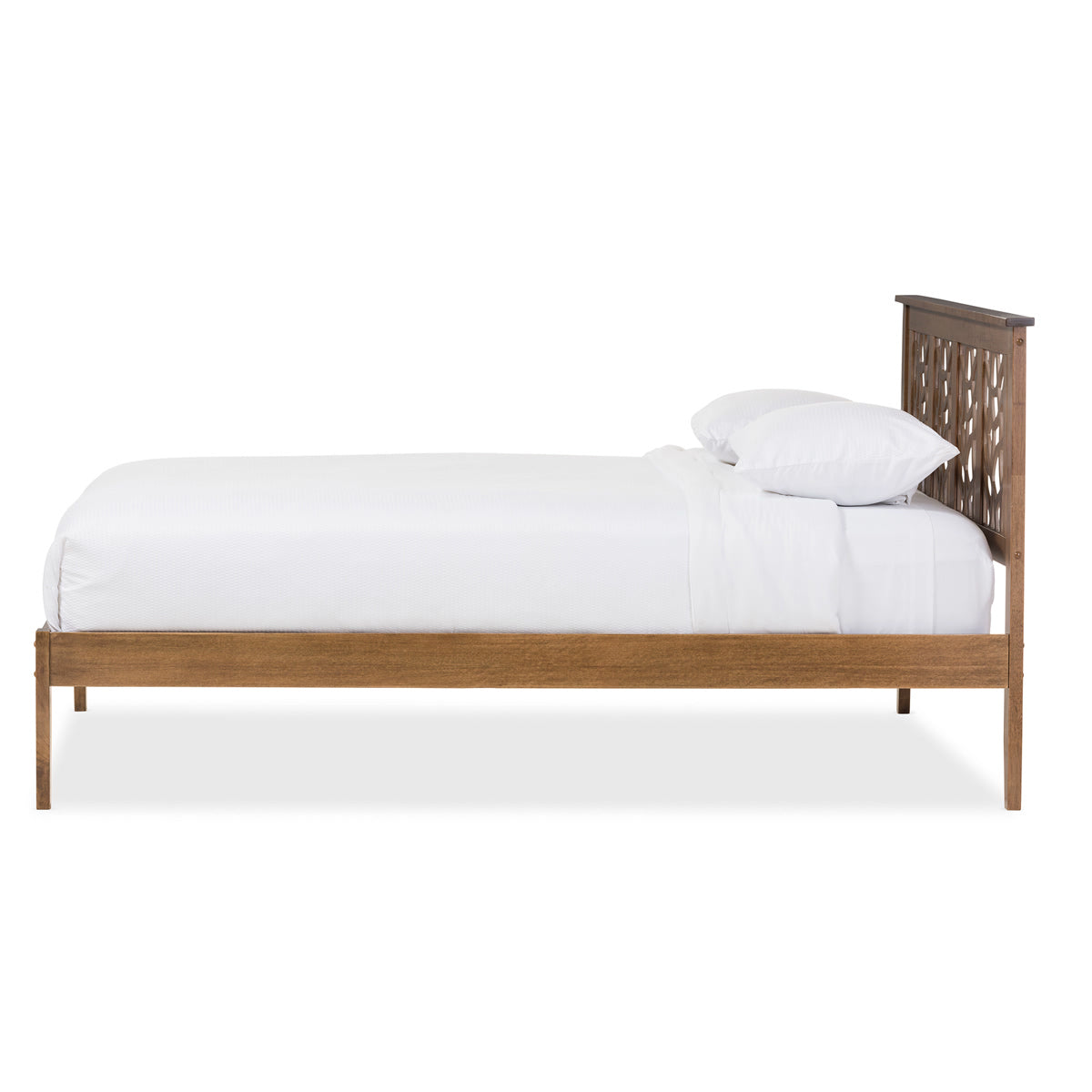 Baxton Studio Trina Contemporary Tree Branch Inspired Walnut Wood King Size Platform Bed  Baxton Studio-Kind Bed-Minimal And Modern - 3