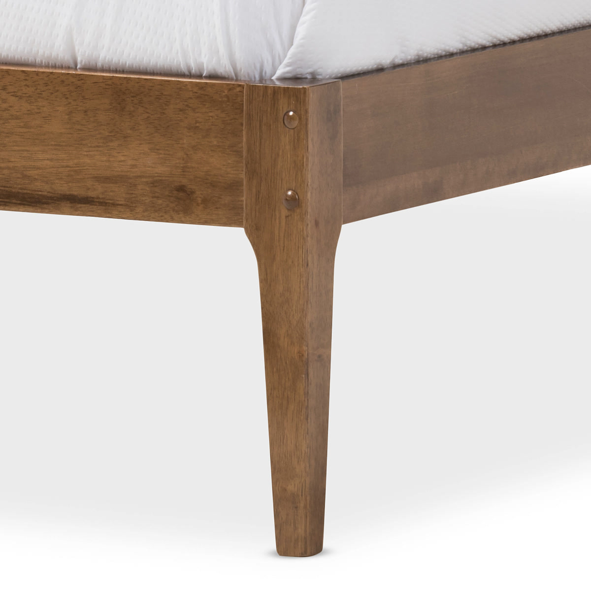 Baxton Studio Bentley Mid-Century Modern Walnut Finishing Solid Wood Queen Size Bed Frame  Baxton Studio-Queen Bed-Minimal And Modern - 4