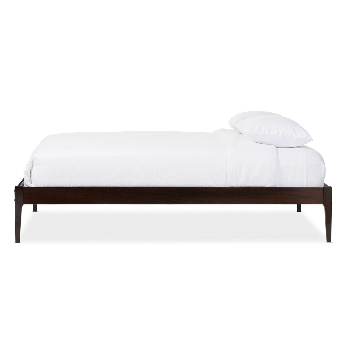 Baxton Studio Bentley Mid-Century Modern Cappuccino Finishing Solid Wood Queen Size Bed Frame  Baxton Studio-Queen Bed-Minimal And Modern - 3