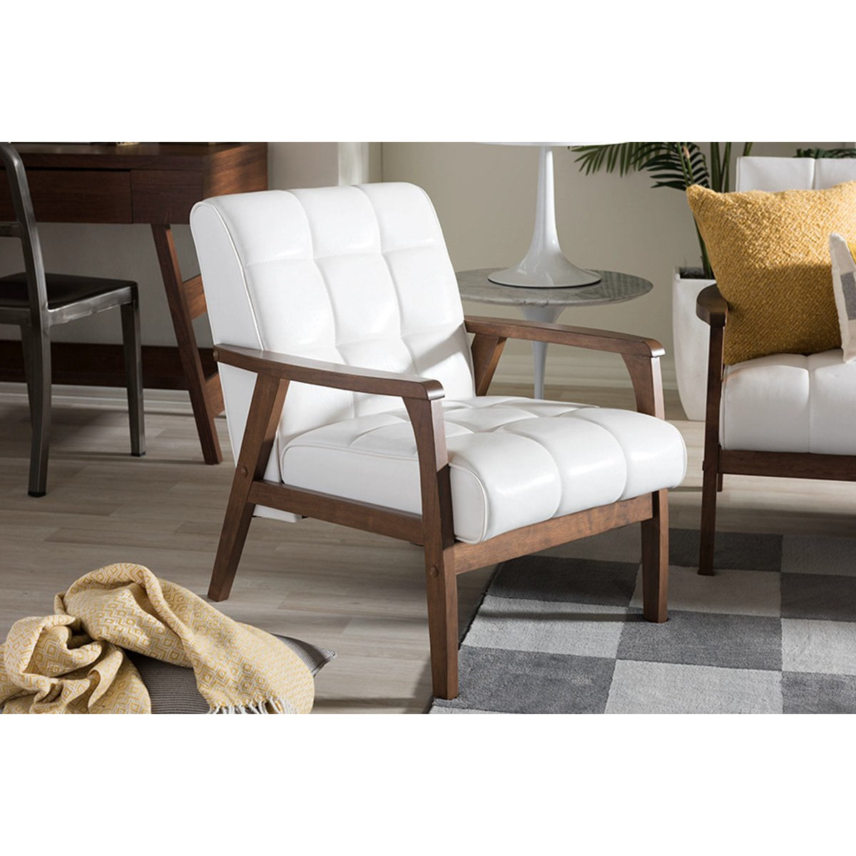 Baxton Studio Baxton Studio Mid-Century Masterpieces Club Chair - White Baxton Studio-chairs-Minimal And Modern - 6