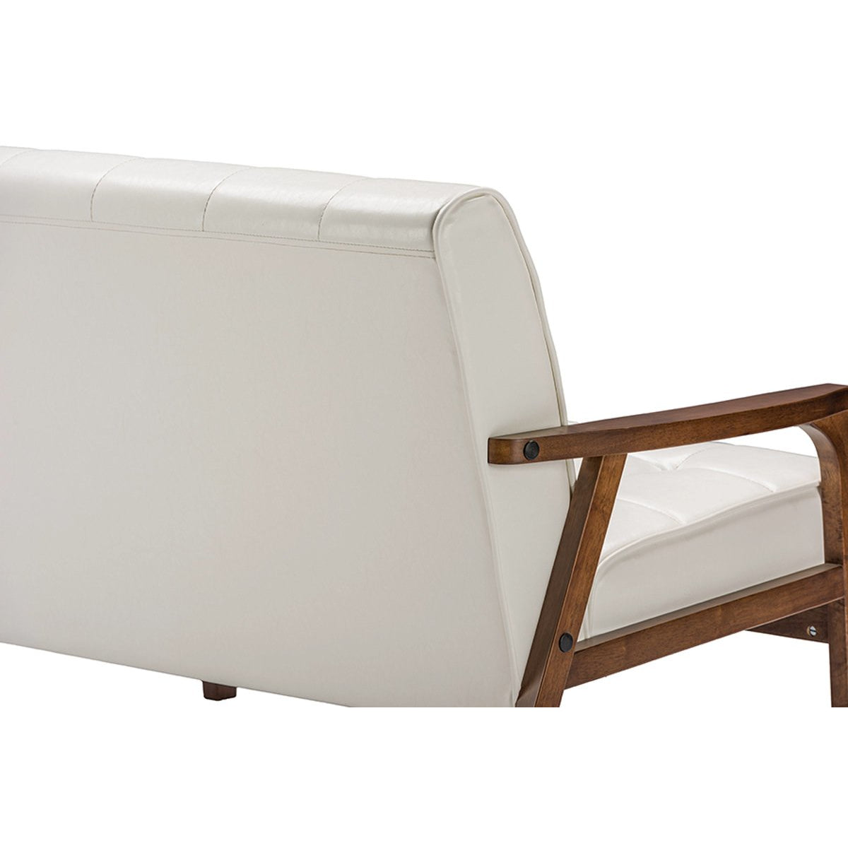 Baxton Studio Baxton Studio Mid-Century Masterpieces Loveseat - White Baxton Studio-sofas-Minimal And Modern - 3