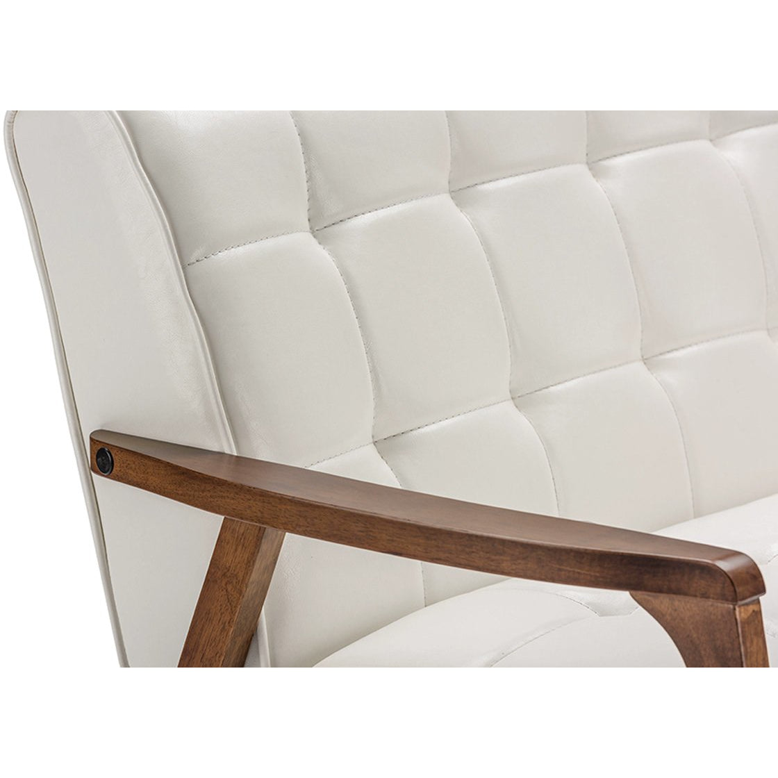 Baxton Studio Baxton Studio Mid-Century Masterpieces Loveseat - White Baxton Studio-sofas-Minimal And Modern - 4