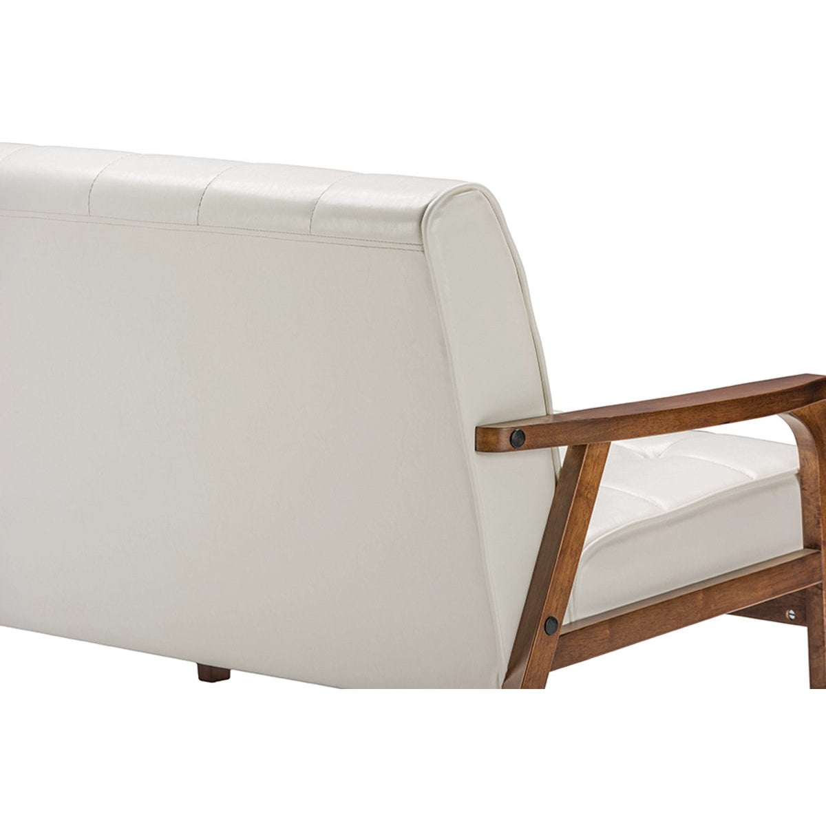 Baxton Studio Baxton Studio Mid-Century Masterpieces Loveseat - White Baxton Studio-sofas-Minimal And Modern - 5