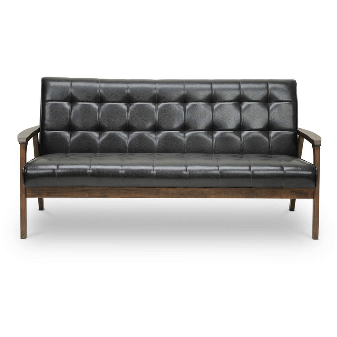 Baxton Studio Mid-Century Masterpieces Sofa-Brown Baxton Studio-sofas-Minimal And Modern - 2