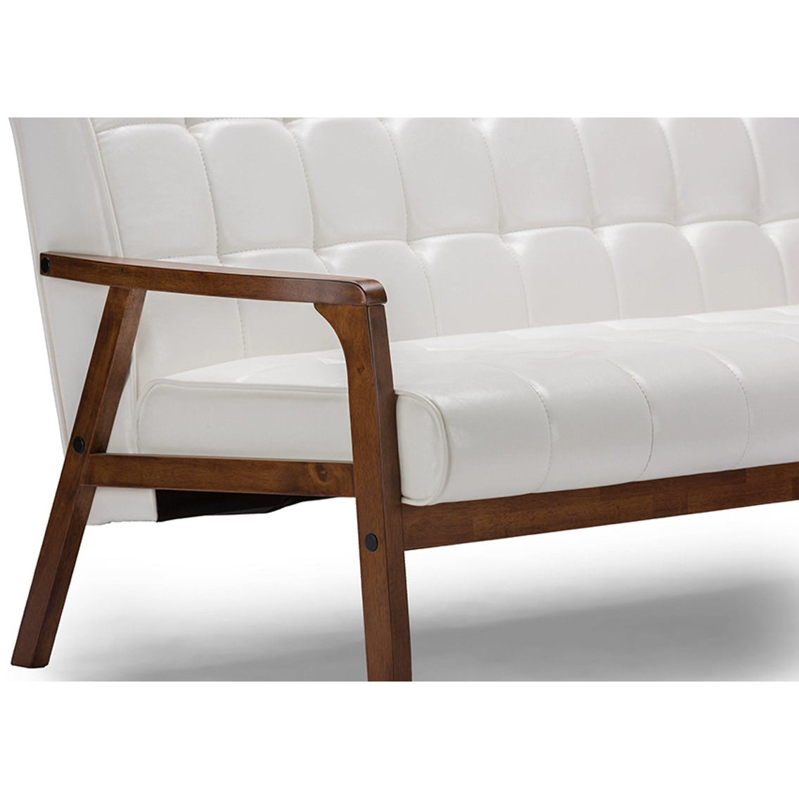 Baxton Studio Baxton Studio Mid-Century Masterpieces Sofa - White Baxton Studio-sofas-Minimal And Modern - 2