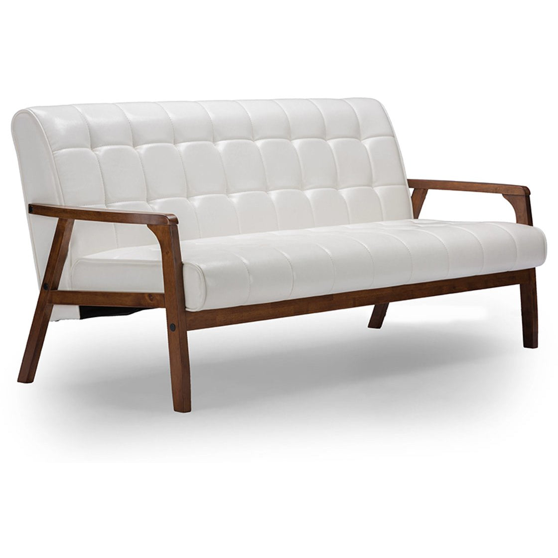 Baxton Studio Baxton Studio Mid-Century Masterpieces Sofa - White Baxton Studio-sofas-Minimal And Modern - 3