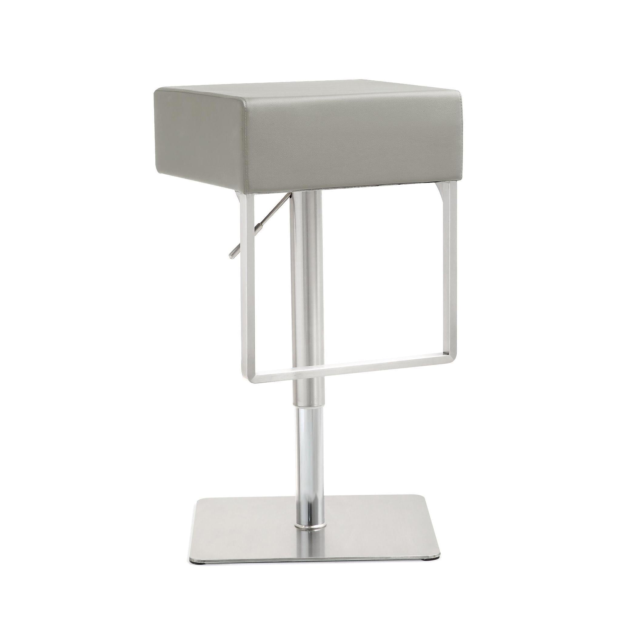 TOV Furniture Modern Seville Light Grey Steel Barstool TOV-K3659-Minimal & Modern