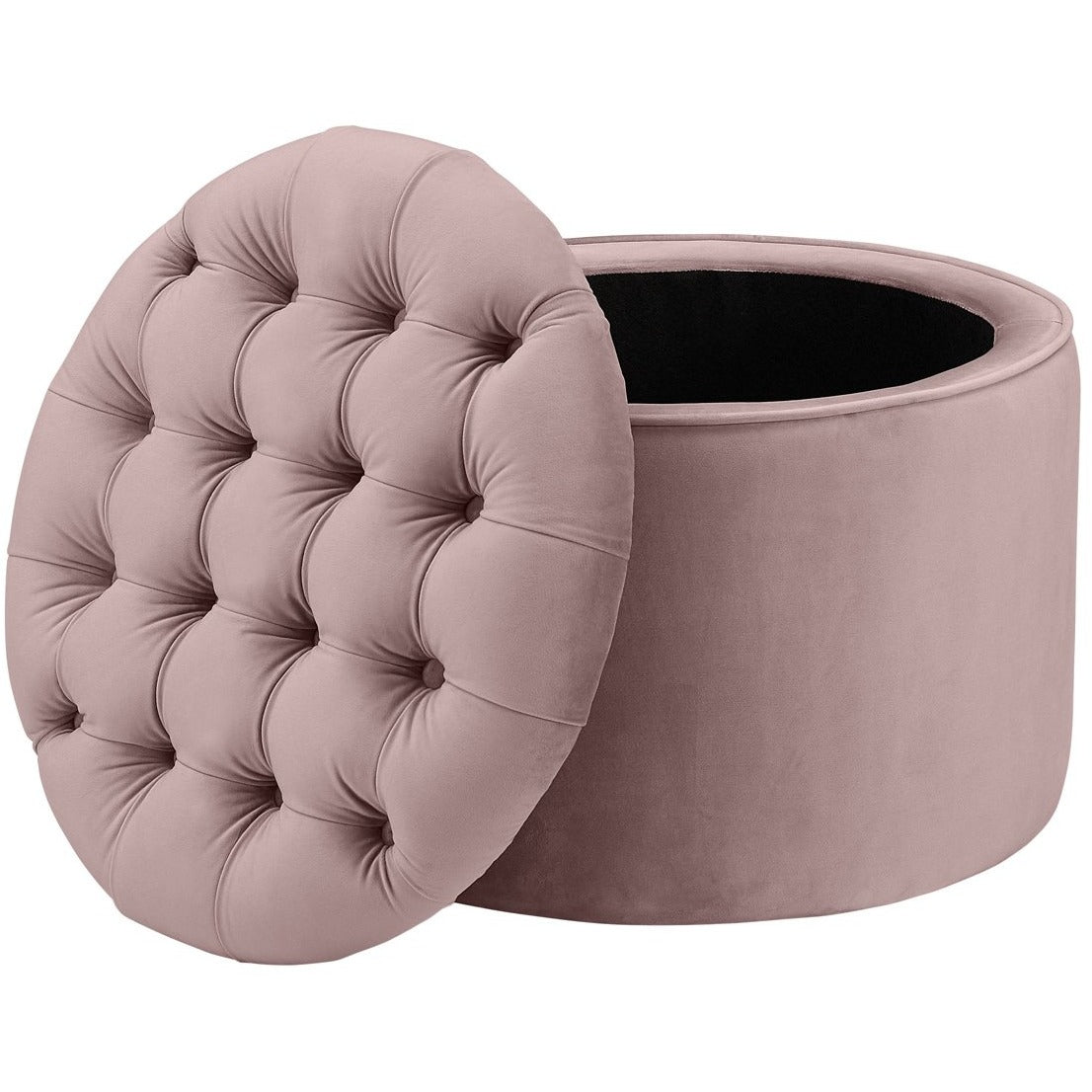 TOV Furniture Modern Queen Blush Velvet Storage Ottoman - TOV-OC146-Minimal & Modern