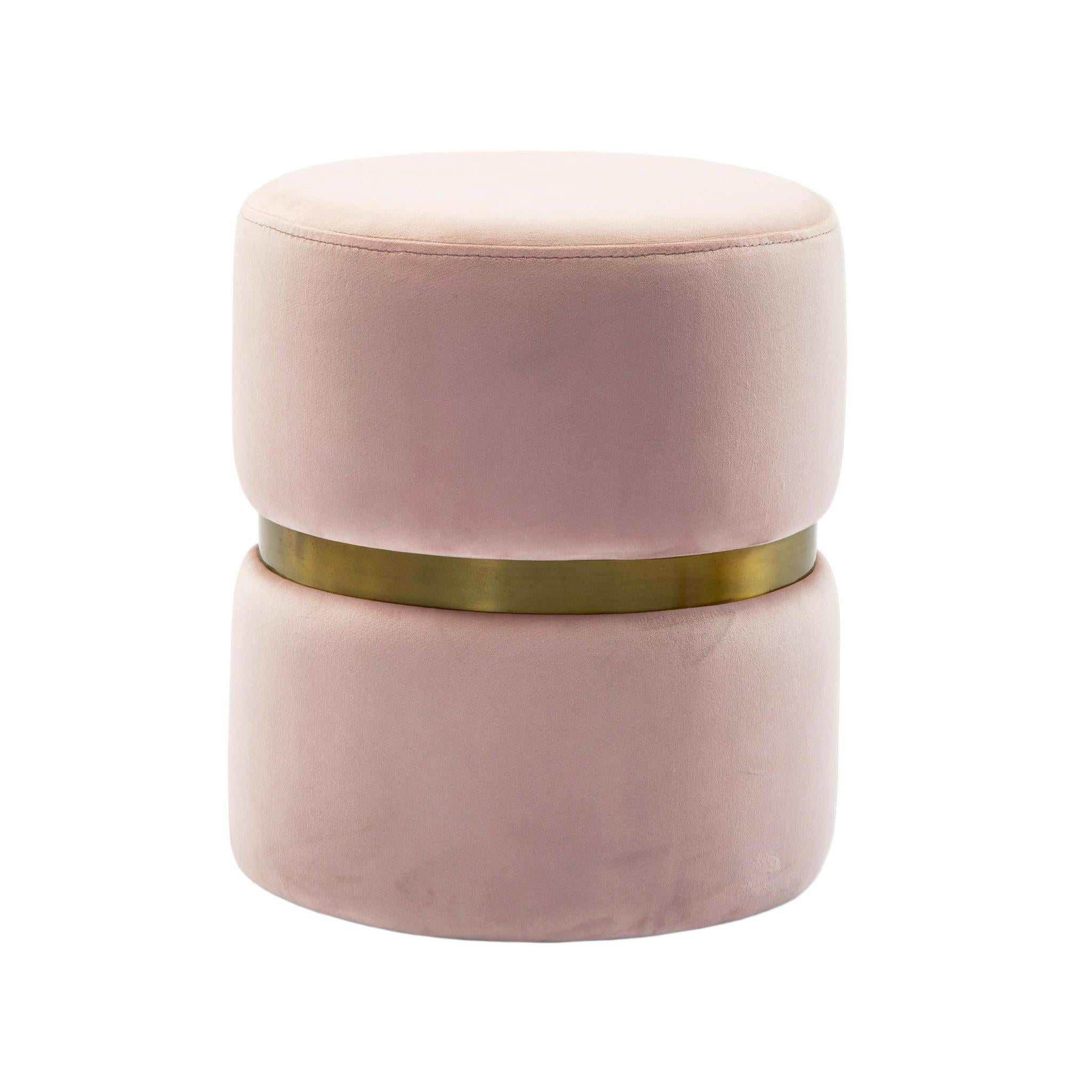 TOV Furniture Modern Yamma Blush Velvet Ottoman - TOV Furniture, Minimal & Modern - 1