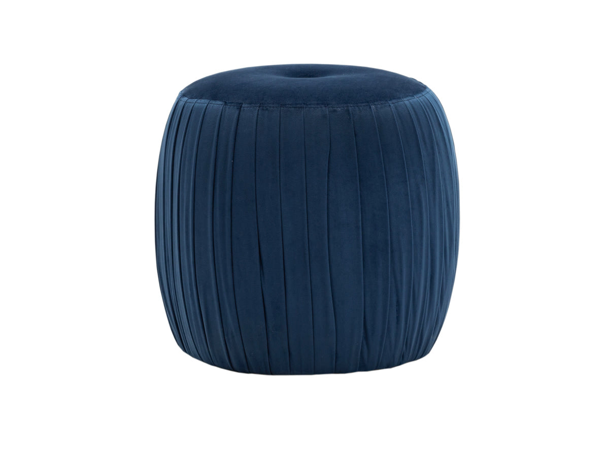 TOV Furniture Modern Sommer Navy Velvet Ottoman - TOV Furniture, Minimal & Modern - 1