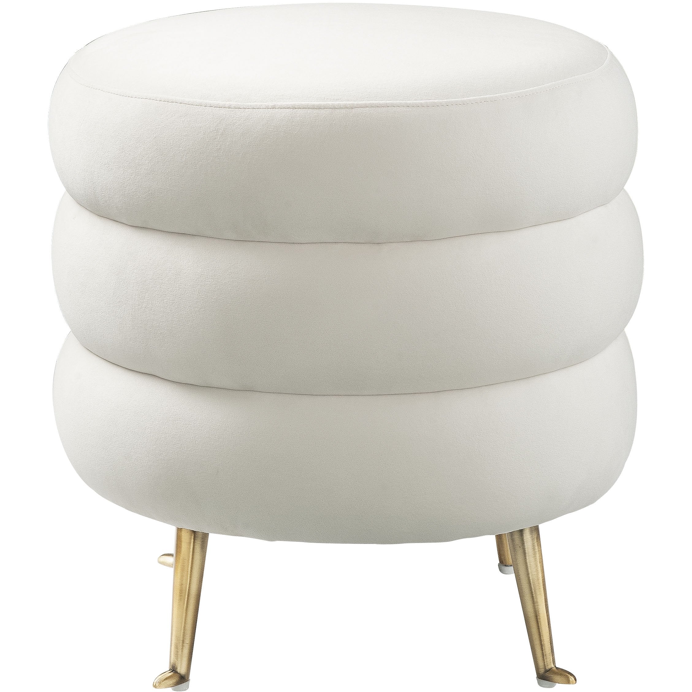 TOV Furniture Modern Ladder Cream Velvet Ottoman TOV-OC6180-Minimal & Modern