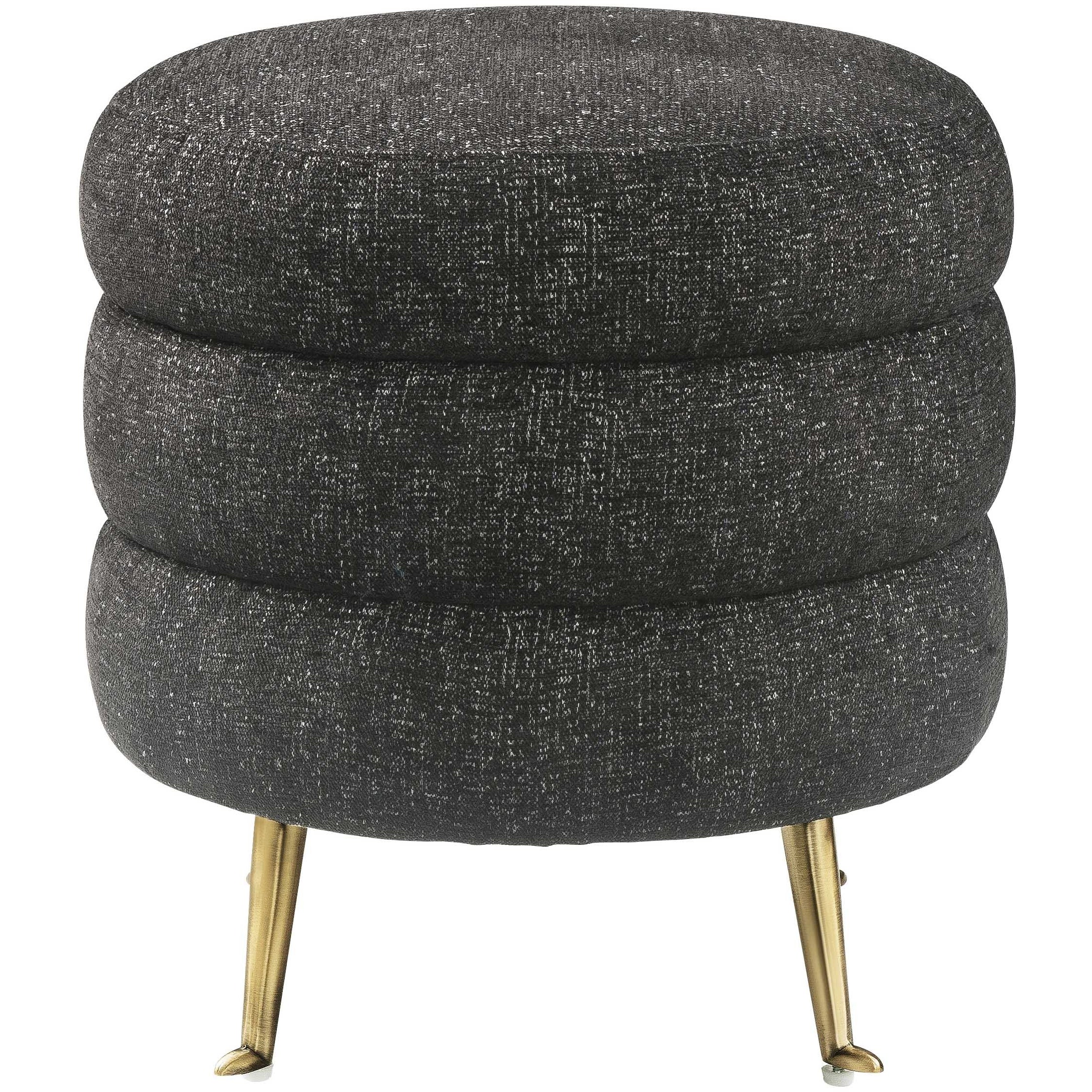 TOV Furniture Modern Ladder Black Tweed Ottoman TOV-OC6182-Minimal & Modern