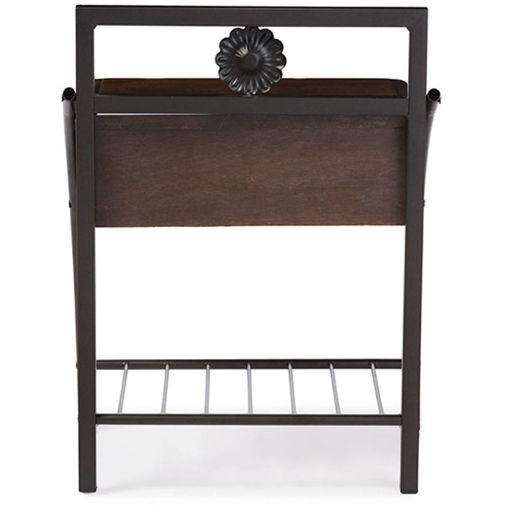 Baxton Studio Jevenci Vintage Industrial Black Finished Metal Nightstand Baxton Studio-nightstands-Minimal And Modern - 4