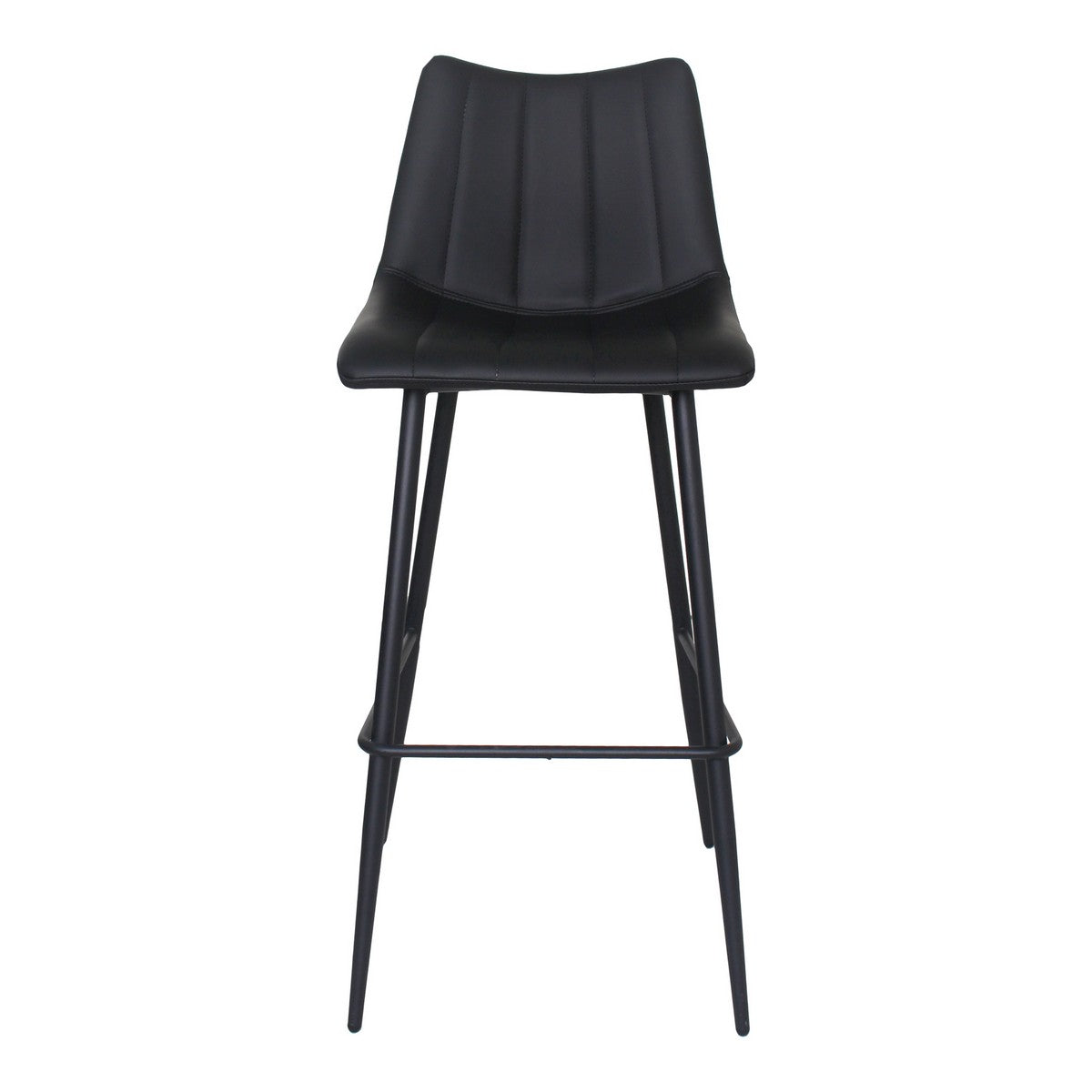 Moe's Home Collection Alibi Barstool Matte Black-Set of Two - UU-1003-02 - Moe's Home Collection - Bar Stools - Minimal And Modern - 1