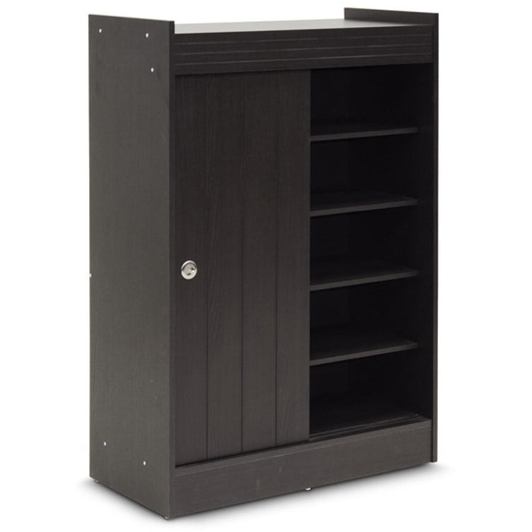 Baxton Studio Espresso Shoe-Rack Cabinet Baxton Studio--Minimal And Modern - 4