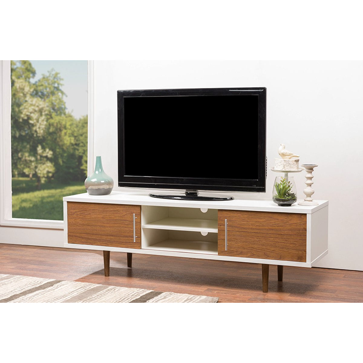 Baxton Studio Gemini Wood Contemporary TV Stand Baxton Studio-TV Stands-Minimal And Modern - 4