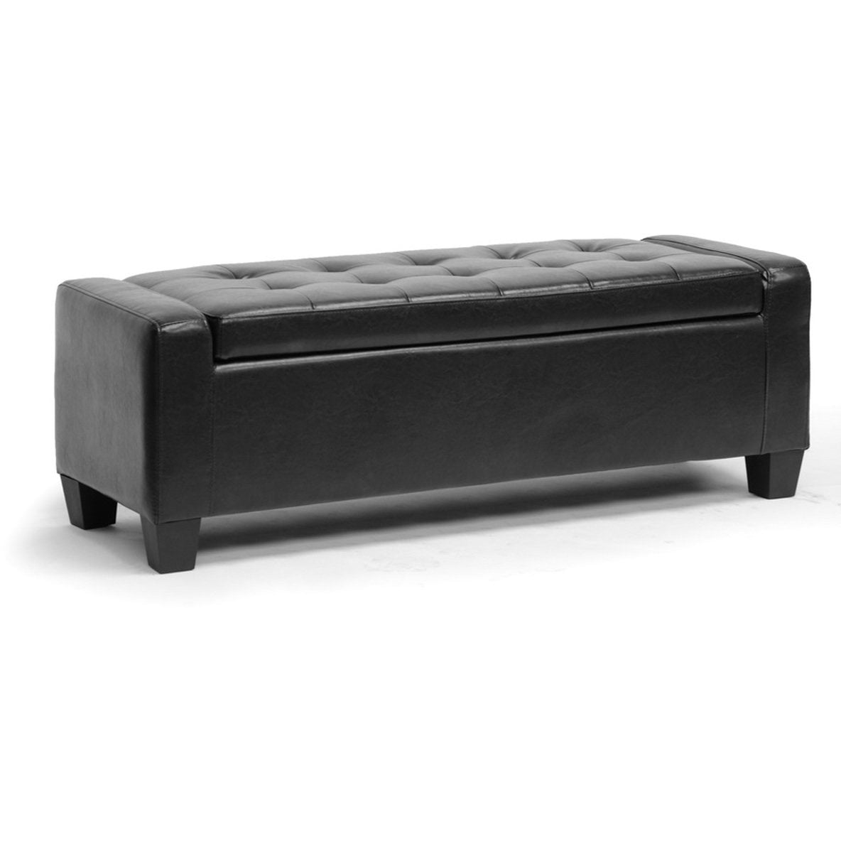 Baxton Studio Manchester Black Ottoman Baxton Studio-ottomans-Minimal And Modern - 1