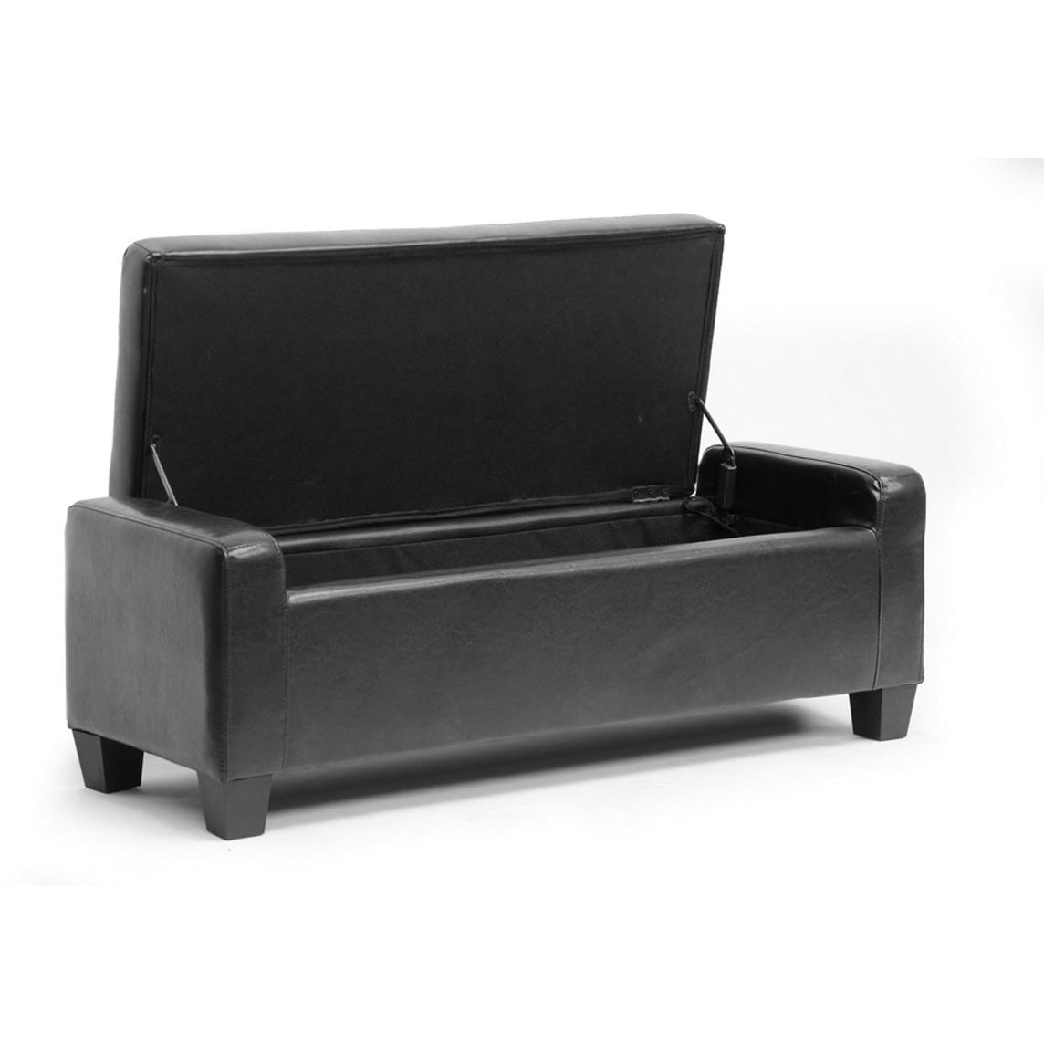 Baxton Studio Manchester Black Ottoman Baxton Studio-ottomans-Minimal And Modern - 3