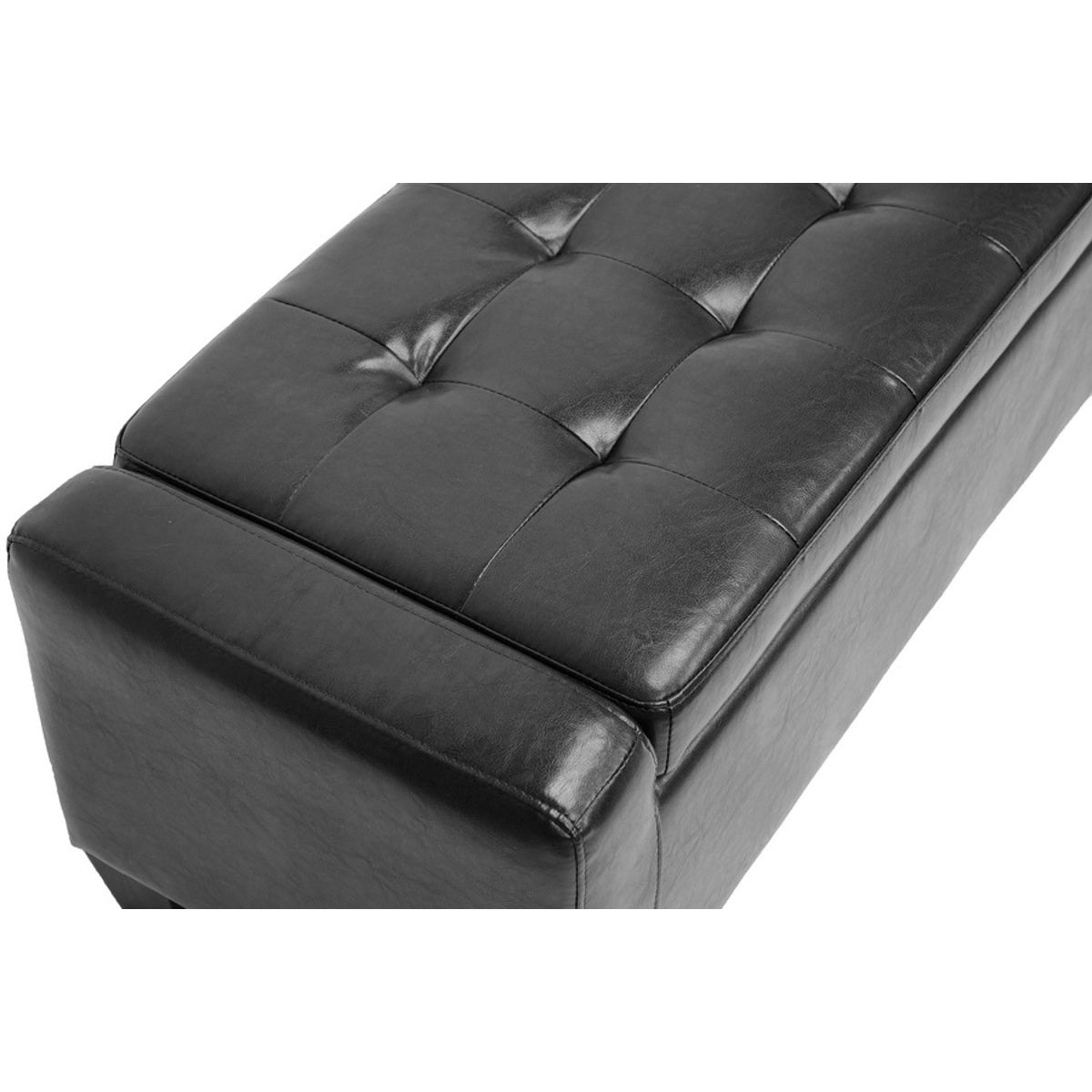 Baxton Studio Manchester Black Ottoman Baxton Studio-ottomans-Minimal And Modern - 4