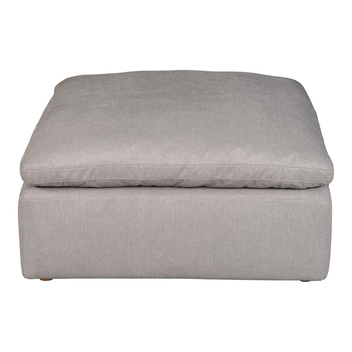 Moe's Home Collection Terra Condo Ottoman Livesmart Fabric Light Grey - YJ-1014-29 - Moe's Home Collection - Ottomans - Minimal And Modern - 1