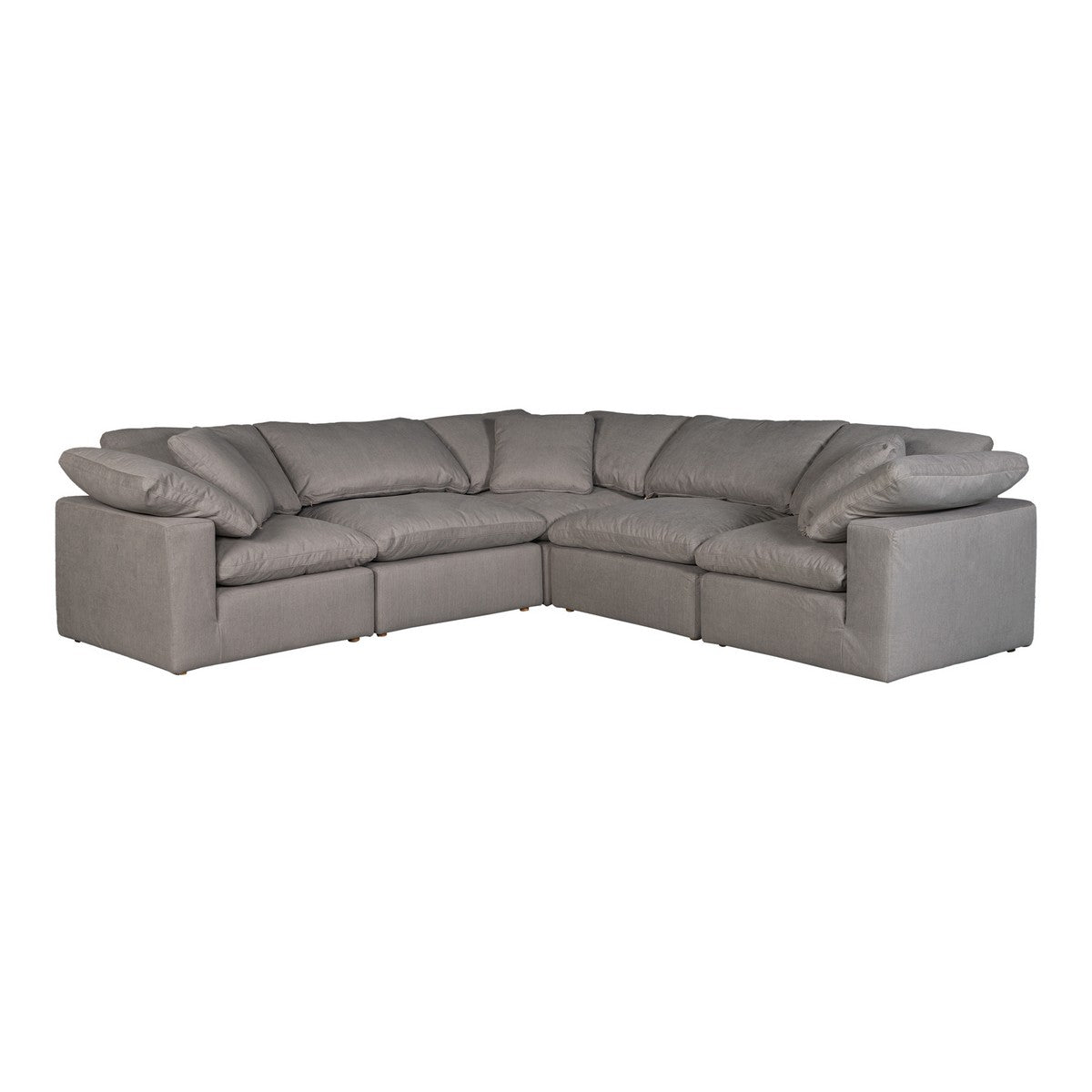 Moe's Home Collection Terra Condo Classic L Modular Sectional Livesmart Fabric Light Grey - YJ-1017-29 - Moe's Home Collection - Extras - Minimal And Modern - 1