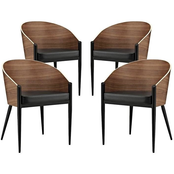 Modway Furniture Modern Cooper Dining Chairs Set of 4 In Walnut EEI-1683-WAL-Minimal & Modern