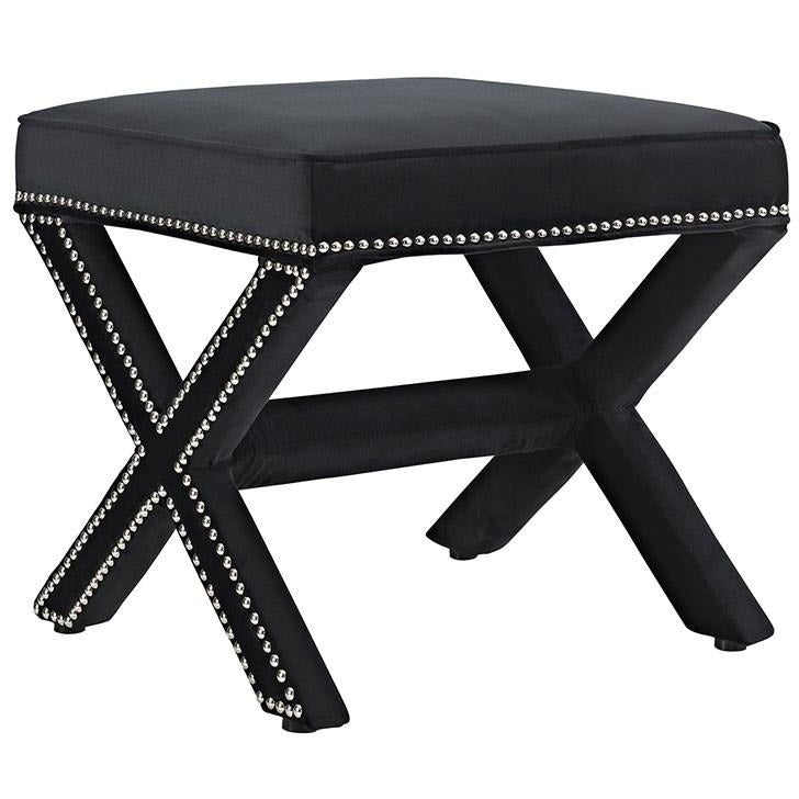 Modway Furniture Modern Rivet Bench In Black EEI-2324-BLK-Minimal & Modern