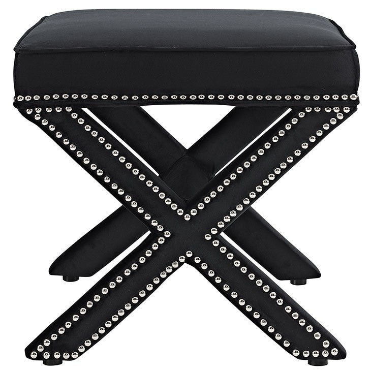 Modway Furniture Modern Rivet Bench In Black EEI-2324-BLK-Minimal & Modern