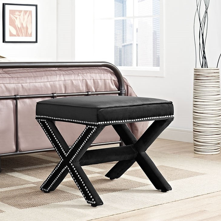 Modway Furniture Modern Rivet Bench In Black EEI-2324-BLK-Minimal & Modern