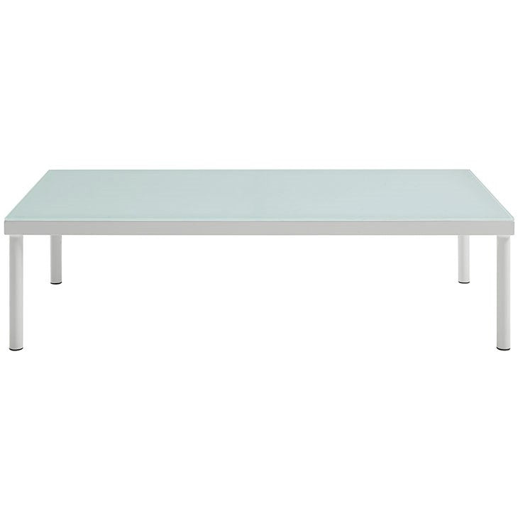 Modway Furniture Modern Harmony Outdoor Patio Aluminum Coffee Table In White EEI-2605-WHI-Minimal & Modern