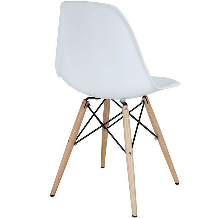 Modway Furniture Modern Pyramid Dining Side Chairs Set of 2 In White EEI-928-WHI-Minimal & Modern