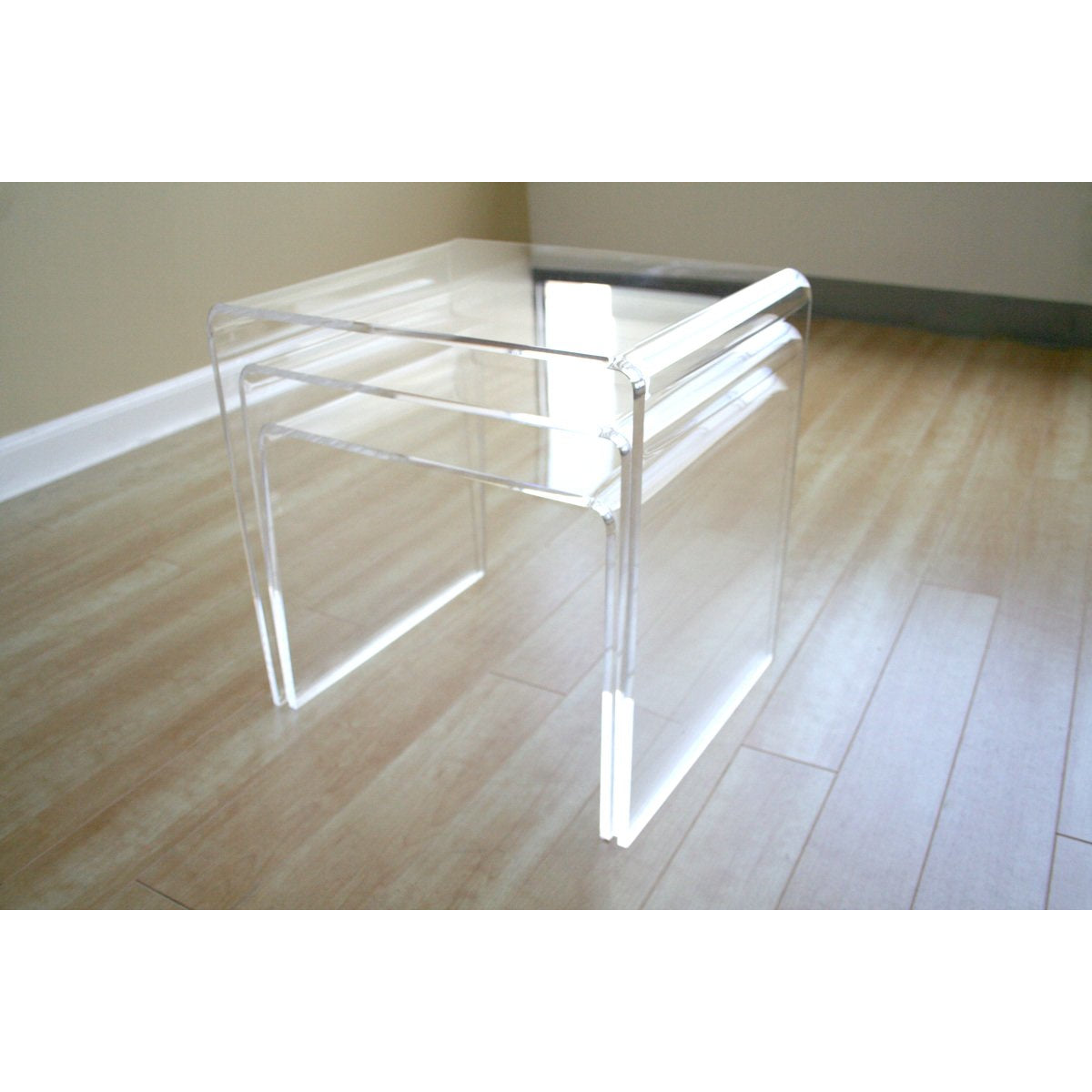 Baxton Studio Acrylic Nesting Table 3-Pc Table Set Display Stands Baxton Studio-coffee tables-Minimal And Modern - 4