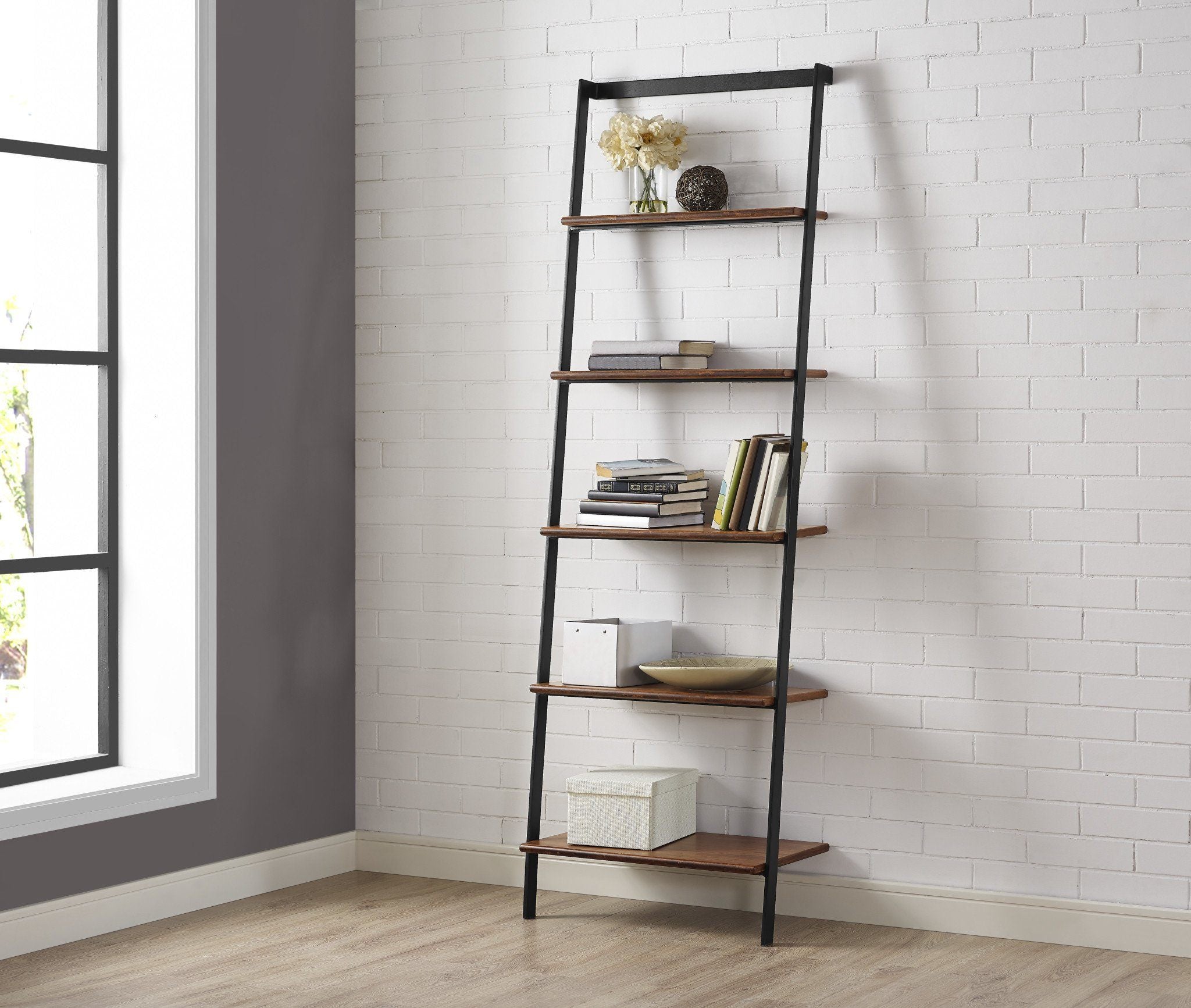 Greenington Modern Bamboo Studio line Leaning Shelf, In Exotic-Minimal & Modern