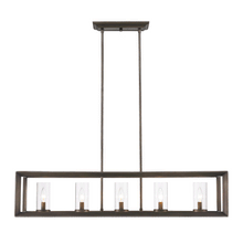 Golden Lighting Smyth 5 Light Linear Pendant in Gunmetal Bronze with Clear Glass - 2073-LP GMT - 1