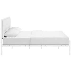 Modway Furniture Modern Millie King Vinyl Bed In White White MOD-5457-WHI-WHI-Minimal & Modern