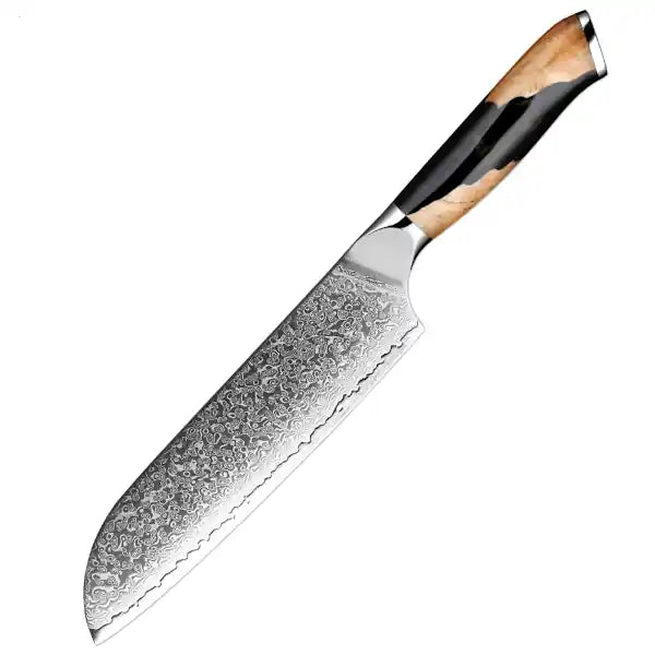 Damascus kitchen knives | Santoku Knife | Razor-sharp-knives.com