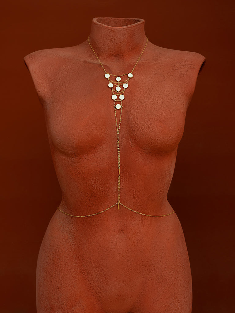 Spine Circle Stone Body Chain