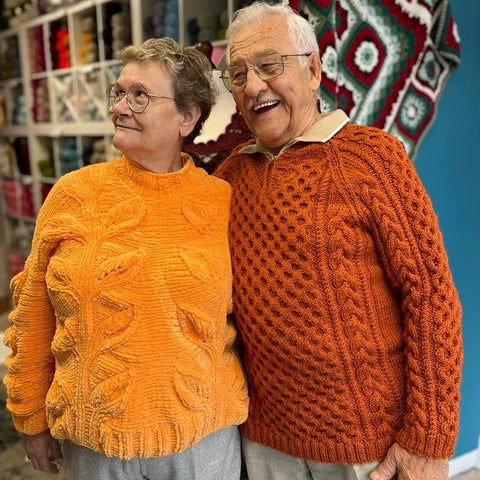 Two autumn Sweaters Knitted from Cygnet Yarns