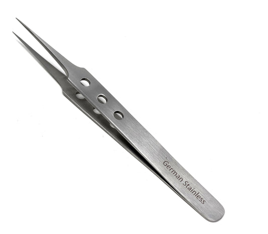 Stainless Steel Watch & Jewelery Repair Tweezers Right Angle 90 Degree  Forceps, Fine Point, Fenestrated Handle, Premium Quality