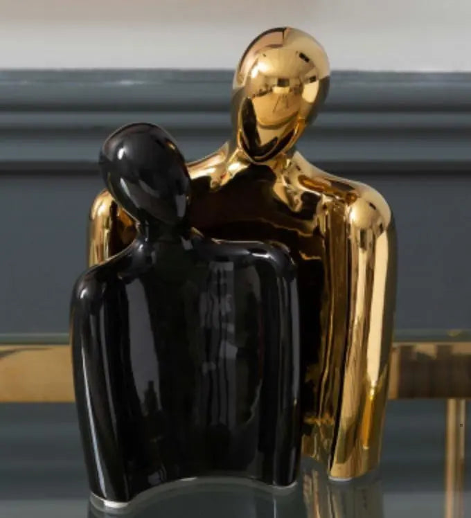 Couple Sculpture Gold and Black House of Fleur