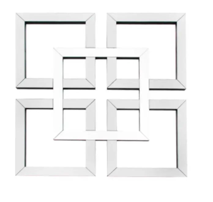 White Manhattan Geo Mirror Wall Art 90 x 90 House of Fleur